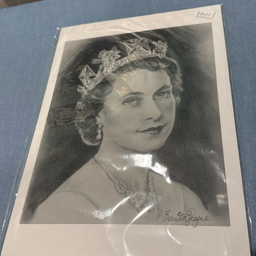 Print Queen Elizabeth II London UK